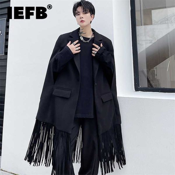 iefb men tassel sleeveless woolen trenchcoat single button autumn winter chic streetwear cloak style suit jacket 9d0778 211122, Black
iefb men tassel sleeveless woolen trenchcoat single button autumn winter chic streetwear cloak style suit jacket 9d0778 211122, Black