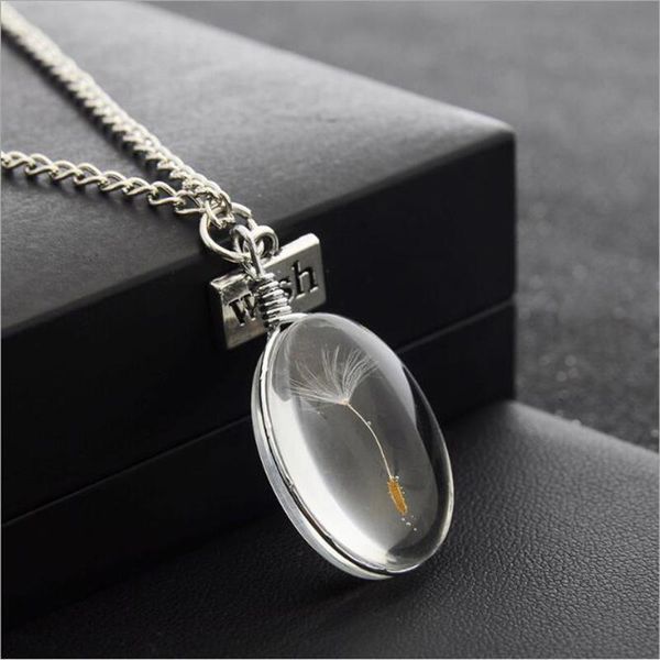 chains fashion handmade dandelion dried flower necklace double-sided time gemstone jewelry pendant accessories, Silver
chains fashion handmade dandelion dried flower necklace double-sided time gemstone jewelry pendant accessories, Silver