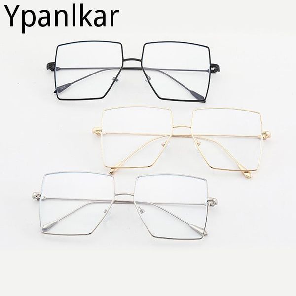 korean version square glasses flat for men and women retro frames sunglasses, White;black