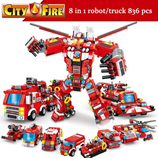 8 in 1 city fire truck car robot kit transformation building blocks sets 35 styles boys toys bricks children gift
8 in 1 city fire truck car robot kit transformation building blocks sets 35 styles boys toys bricks children gift