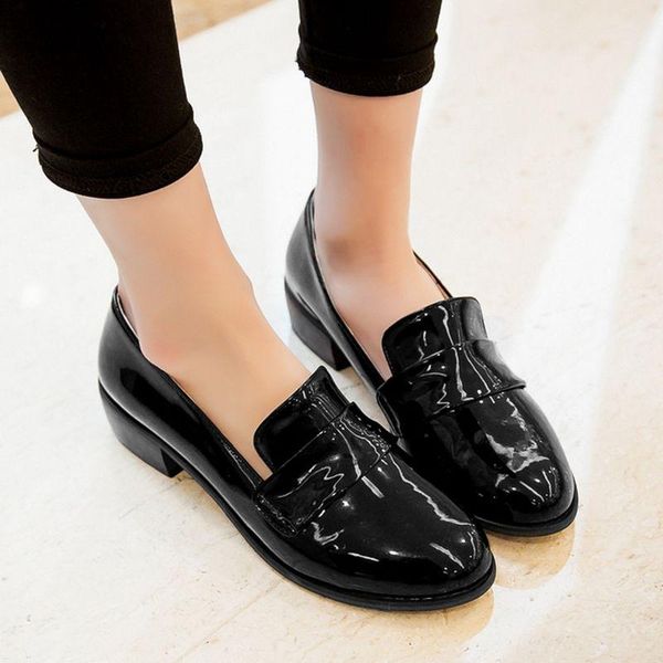 dress shoes coolulu 2021 women mid heel loafers ladies patent leather pumps round toe casual fashion size 34-48, Black
dress shoes coolulu 2021 women mid heel loafers ladies patent leather pumps round toe casual fashion size 34-48, Black