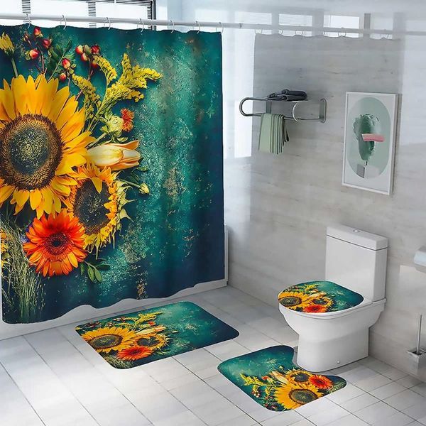 shower curtains 4pcs/set sunflower butterfly print curtain waterproof bathroom toilet cover mat non-slip rug set bathtub decor
shower curtains 4pcs/set sunflower butterfly print curtain waterproof bathroom toilet cover mat non-slip rug set bathtub decor