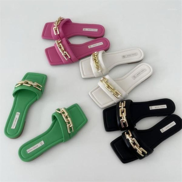 slippers flat sandals women brand design gold chain ladies slipper open-toe beach slides slip on sandal casual flip flops1, Black
slippers flat sandals women brand design gold chain ladies slipper open-toe beach slides slip on sandal casual flip flops1, Black