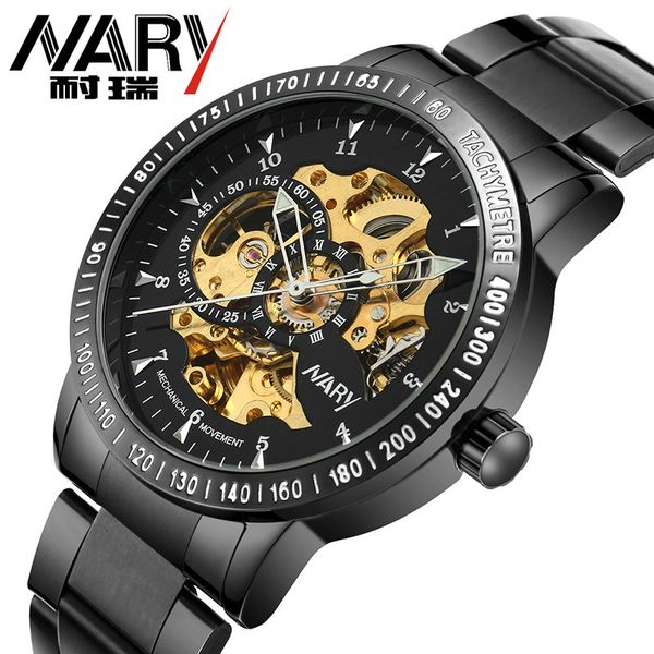 wrist watch nary / nari automatic mechanical men's hollow fashion business waterproof 18026, Slivery;brown
wrist watch nary / nari automatic mechanical men's hollow fashion business waterproof 18026, Slivery;brown