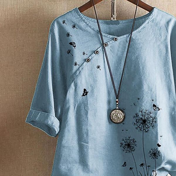 elegant cotton linen flower butterflies women shirt print button half sleeve loose plus size, White
elegant cotton linen flower butterflies women shirt print button half sleeve loose plus size, White