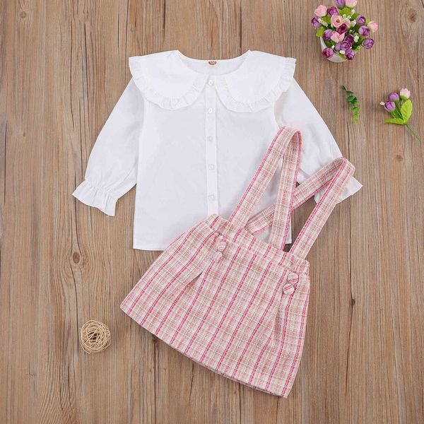 clothing new autumn princess kids baby girls clothes sets 2pcs peter pan collar single breasted plaid print bib strap dress c0225, White
clothing new autumn princess kids baby girls clothes sets 2pcs peter pan collar single breasted plaid print bib strap dress c0225, White