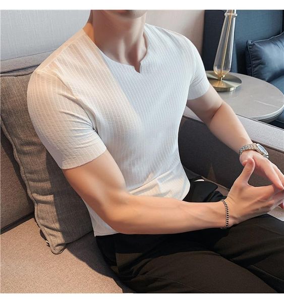 men's t-shirts fashion 2021 summer short sleeve ice silk stretched striped men clothing o-neck slim fit casual tee shirt homme 4xl-m, White;black
men's t-shirts fashion 2021 summer short sleeve ice silk stretched striped men clothing o-neck slim fit casual tee shirt homme 4xl-m, White;black