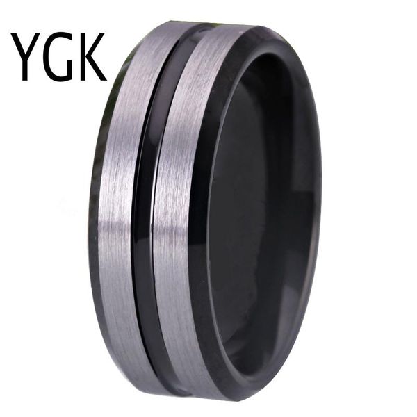 cluster rings ygk wedding jewelry matte silver with black groove tungsten for men's bridegroom engagement anniversary ring, Golden;silver
cluster rings ygk wedding jewelry matte silver with black groove tungsten for men's bridegroom engagement anniversary ring, Golden;silver