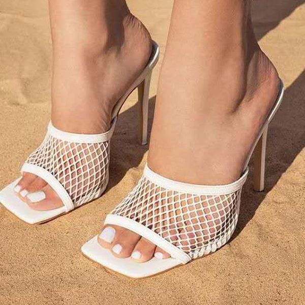 slippers pu square head peep toe high heel mesh summer fashion slip on thin heels slides women mules party shoes, Black
slippers pu square head peep toe high heel mesh summer fashion slip on thin heels slides women mules party shoes, Black