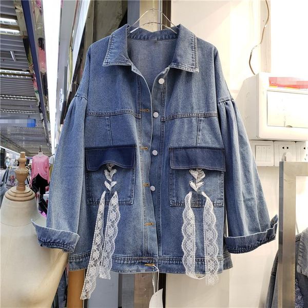 women's jackets blue denim coat women 2021 autumn sweet loose all-matching student cowboy lace spliced pocket jeans jacket coats outwea, Black;brown
women's jackets blue denim coat women 2021 autumn sweet loose all-matching student cowboy lace spliced pocket jeans jacket coats outwea, Black;brown