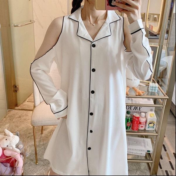 white v neck sleepshirt nightgown womens sleepwears mini casual satin loose nightdress with buttons kimono bathrobe gown, Black;red
white v neck sleepshirt nightgown womens sleepwears mini casual satin loose nightdress with buttons kimono bathrobe gown, Black;red