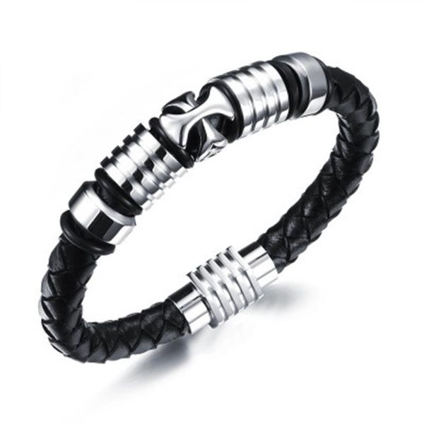 bangles bracelets special small commodity leather bracelet with magnetic suction buckle for men's cross, Black
bangles bracelets special small commodity leather bracelet with magnetic suction buckle for men's cross, Black