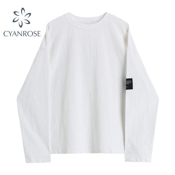 oversized t shirt women long sleeve streetwear solid basic tees female crewneck boyfriend leisure harajuku korean chic 210430, White
oversized t shirt women long sleeve streetwear solid basic tees female crewneck boyfriend leisure harajuku korean chic 210430, White