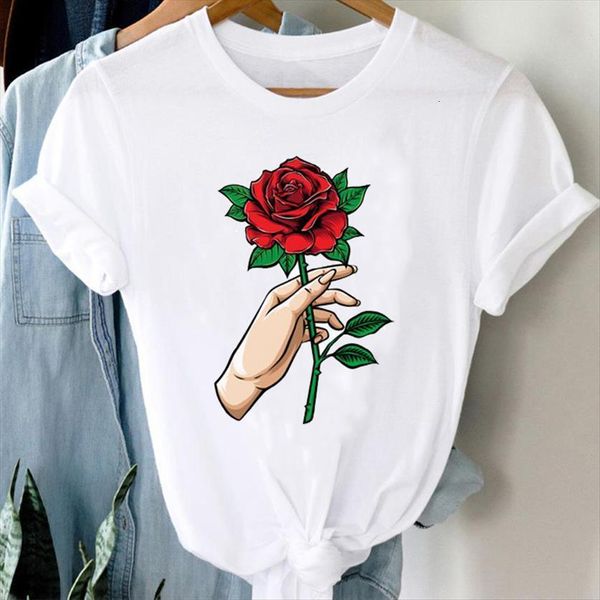 cartoon floral flower summer womens t shirt 90s trend style short sleeve graphic lady print female tee, White
cartoon floral flower summer womens t shirt 90s trend style short sleeve graphic lady print female tee, White