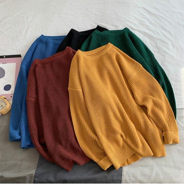 men pullover simple solid knitted sweater male loose all-match elastic leisure couples oversize clothes korean style streetwear, White;black
men pullover simple solid knitted sweater male loose all-match elastic leisure couples oversize clothes korean style streetwear, White;black