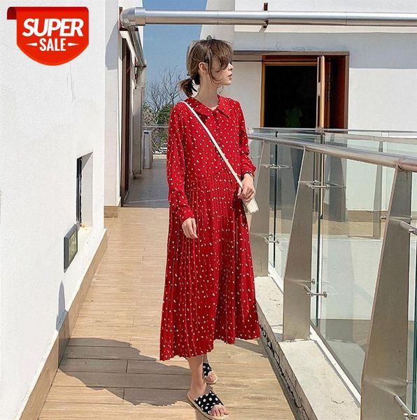 165-1785 small dot dress women lapel long-sleeved pleated chiffon bottoming skirt long #su8b, Black;gray
165-1785 small dot dress women lapel long-sleeved pleated chiffon bottoming skirt long #su8b, Black;gray