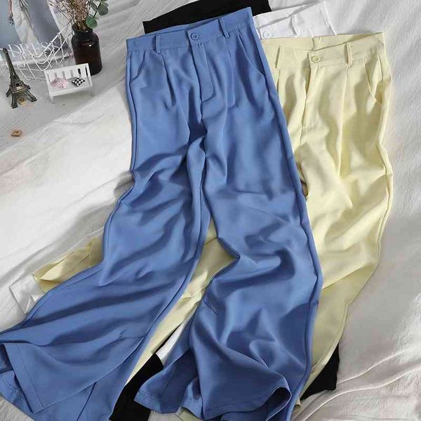 women's pants & capris casual loose long suit female elastic high waist wide leg women trousers spring summer ladies solid 4s27, Black;white
women's pants & capris casual loose long suit female elastic high waist wide leg women trousers spring summer ladies solid 4s27, Black;white