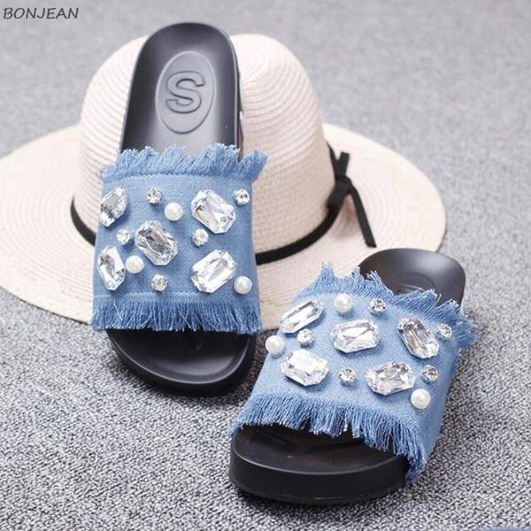summer luxury crystal jeans flip flops women big rhinestone pearl platform ladies shoes tassel denim gladiator slippers, Black
summer luxury crystal jeans flip flops women big rhinestone pearl platform ladies shoes tassel denim gladiator slippers, Black