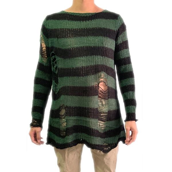 men's sweaters long sweater man stretch thin pullover broken knitjumpers 2021 punk gothic cool male striped hollow out slit spring, White;black
men's sweaters long sweater man stretch thin pullover broken knitjumpers 2021 punk gothic cool male striped hollow out slit spring, White;black