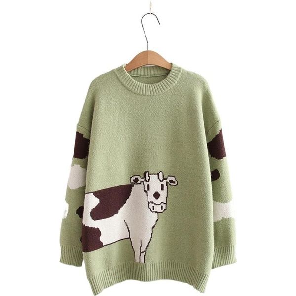 women's sweaters jchb jumper o-neck pullover kawaii long sleeve loose knitted winter female cartoon cows embroidery top, White;black
women's sweaters jchb jumper o-neck pullover kawaii long sleeve loose knitted winter female cartoon cows embroidery top, White;black