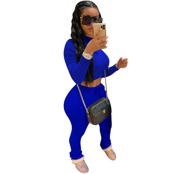 women's two piece pants casual solid color long-sleeved pencil sports suit autumn cotton turtleneck pleated two-piece, White
women's two piece pants casual solid color long-sleeved pencil sports suit autumn cotton turtleneck pleated two-piece, White