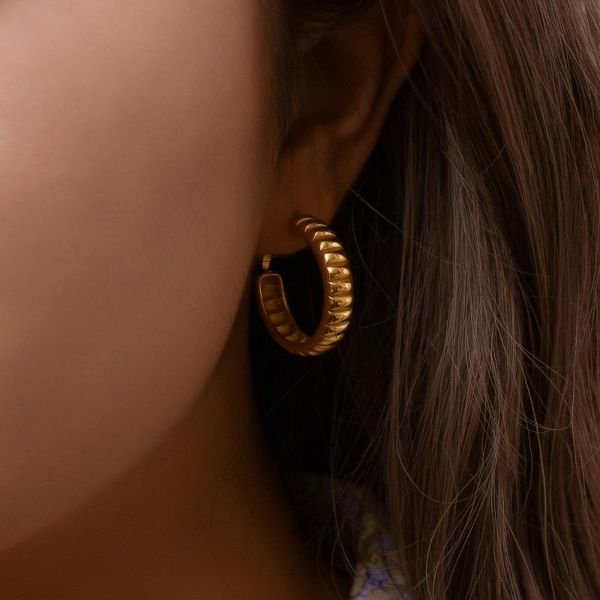 hoop & huggie 2021 stainless steel pvd gold plated bread texture circle loop earrings minimalist statement for women, Golden;silver
hoop & huggie 2021 stainless steel pvd gold plated bread texture circle loop earrings minimalist statement for women, Golden;silver
