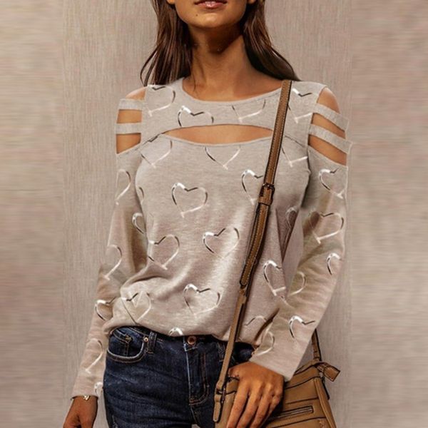 plus size ladies t-shirt long sleeve hollow out love print women's summer tees shirt casual pullovers femme t shirts 210515, White
plus size ladies t-shirt long sleeve hollow out love print women's summer tees shirt casual pullovers femme t shirts 210515, White