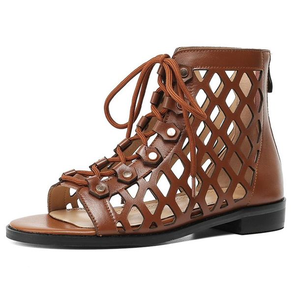 sandals fashion roman style women's summer outdoor genuine leather handmade female boots casual laces zip ladies fisherman shoes, Black
sandals fashion roman style women's summer outdoor genuine leather handmade female boots casual laces zip ladies fisherman shoes, Black