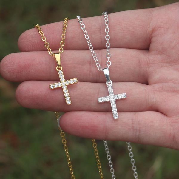 pendant necklaces cz cross necklace crystal bijoux femme religious jewelry colar feminino gold chain for women men bridesmaids gift, Silver
pendant necklaces cz cross necklace crystal bijoux femme religious jewelry colar feminino gold chain for women men bridesmaids gift, Silver