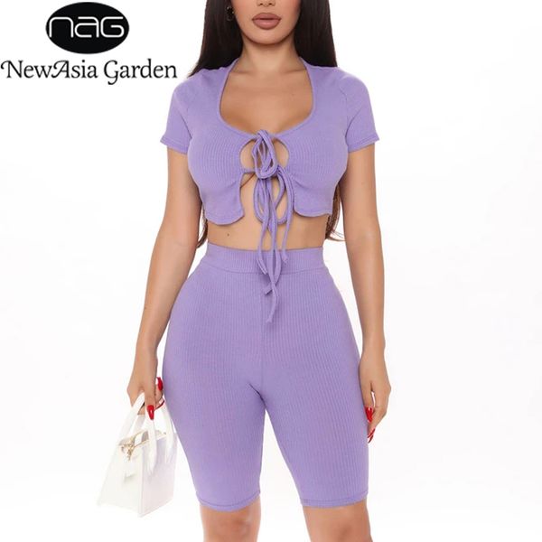 newasia ribbed elastic 2 piece set women short sleeve lace up crop and shorts matching set casual jogging tracksuit outfits 210413, Gray
newasia ribbed elastic 2 piece set women short sleeve lace up crop and shorts matching set casual jogging tracksuit outfits 210413, Gray