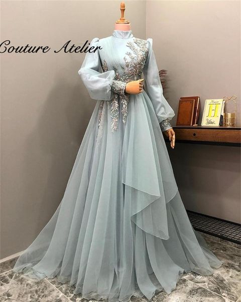 party dresses tulle muslim evening long sleeve dubai prom islamic gowns beaded a line formal gown, White;black
party dresses tulle muslim evening long sleeve dubai prom islamic gowns beaded a line formal gown, White;black