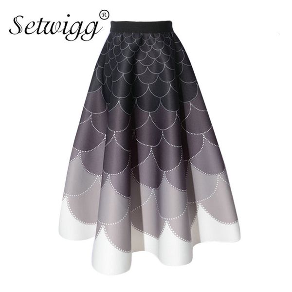 skirts retro y thick calf skater skirts waist zipper gradient multi-colored fish scales print a-line long skirt, Black
skirts retro y thick calf skater skirts waist zipper gradient multi-colored fish scales print a-line long skirt, Black