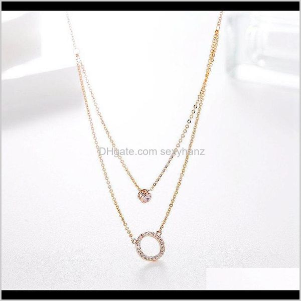 necklaces & pendants drop delivery 2021 exquisite double layers chain necklace for women rose gold color cubic zircon paved round pendant je, Silver
necklaces & pendants drop delivery 2021 exquisite double layers chain necklace for women rose gold color cubic zircon paved round pendant je, Silver