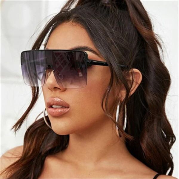 sunglasses 2021 ladies rivet one piece lenses oversized women black square sun glasses, White;black
sunglasses 2021 ladies rivet one piece lenses oversized women black square sun glasses, White;black
