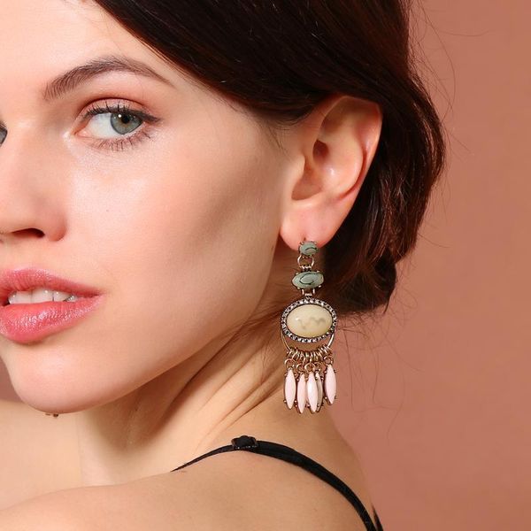 nation style jewelry pink stone tassel dangler earrings wholesale accessory classic vintage women earring for friend stud, Golden;silver
nation style jewelry pink stone tassel dangler earrings wholesale accessory classic vintage women earring for friend stud, Golden;silver