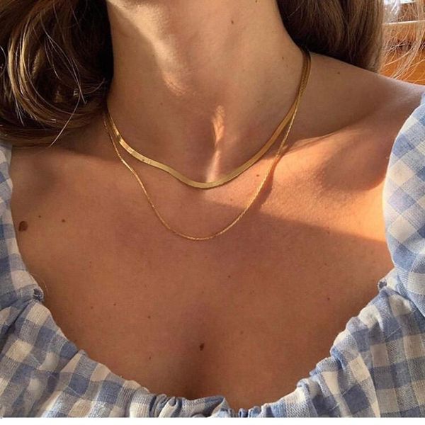 chokers 2021 fashion double layer clavicle blade neck chain women gold color choker necklaces jewelry gifts for girls, Golden;silver
chokers 2021 fashion double layer clavicle blade neck chain women gold color choker necklaces jewelry gifts for girls, Golden;silver