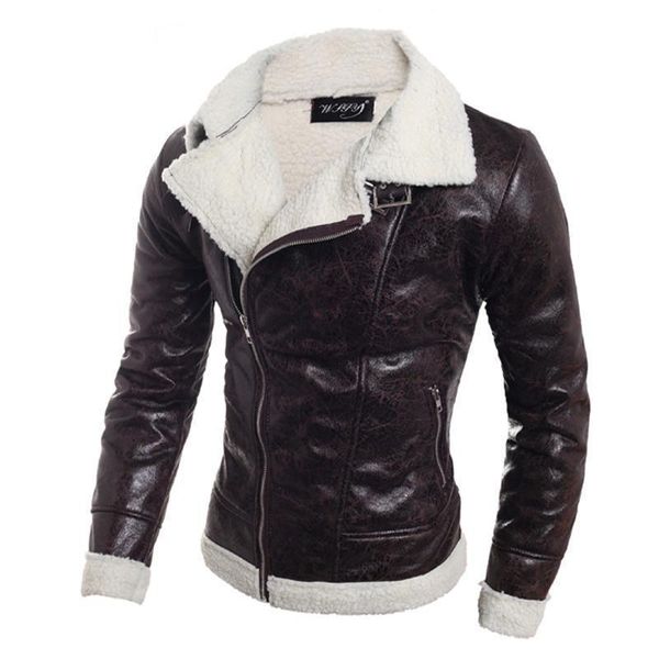 men's jackets 2021 european code high-quality fine lamb cashmere slim collar leather jacket to keep warm, Black;brown
men's jackets 2021 european code high-quality fine lamb cashmere slim collar leather jacket to keep warm, Black;brown