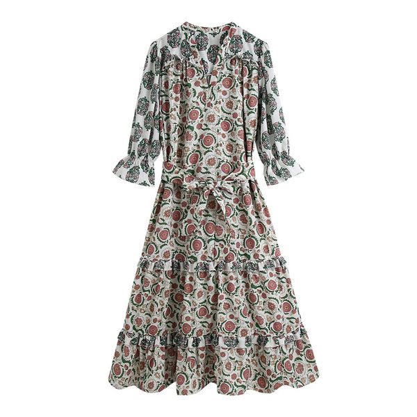 vintage floral print ruffled midi dress women summer v neck flare sleeve female dresses vestido feminino 210430, Black;gray
vintage floral print ruffled midi dress women summer v neck flare sleeve female dresses vestido feminino 210430, Black;gray
