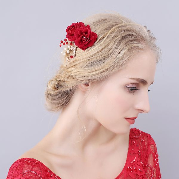 o929 delicate women wedding bridal headpiece shiny alloy velvet rose head flower red rhinestone marriage bride to be hair comb, Silver
o929 delicate women wedding bridal headpiece shiny alloy velvet rose head flower red rhinestone marriage bride to be hair comb, Silver