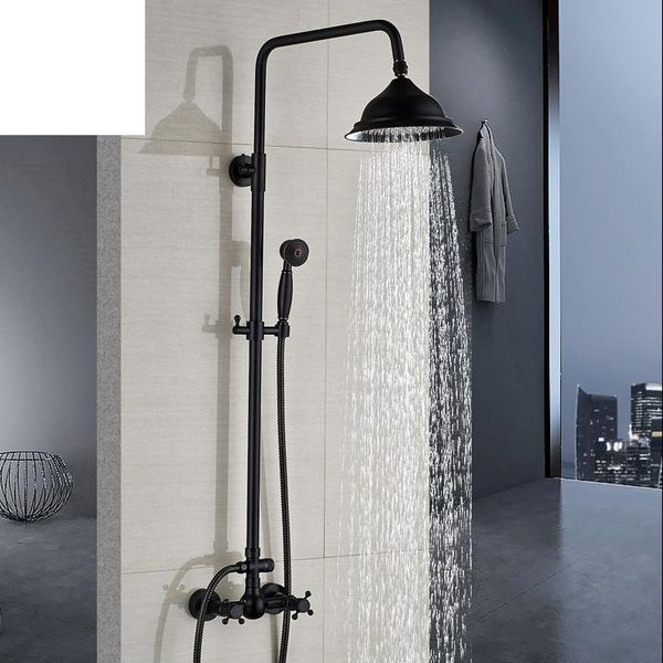 bathroom rainfall shower mixer faucet dual handle brass black set wall mount tap handshower sets
bathroom rainfall shower mixer faucet dual handle brass black set wall mount tap handshower sets