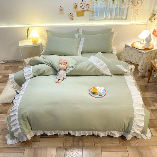 bedding sets duvet cover set princess style 4pcs simple green sheets with lace bedroom comforter luxury
bedding sets duvet cover set princess style 4pcs simple green sheets with lace bedroom comforter luxury