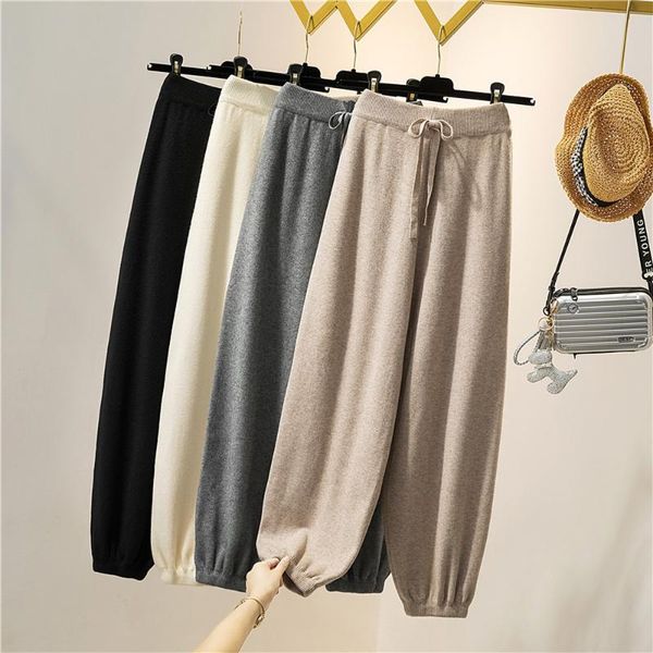 women's pants & capris loose show thin leisure autumn winter women high waist harem knitted khaki apricot gray black sweat bottom, Black;white
women's pants & capris loose show thin leisure autumn winter women high waist harem knitted khaki apricot gray black sweat bottom, Black;white