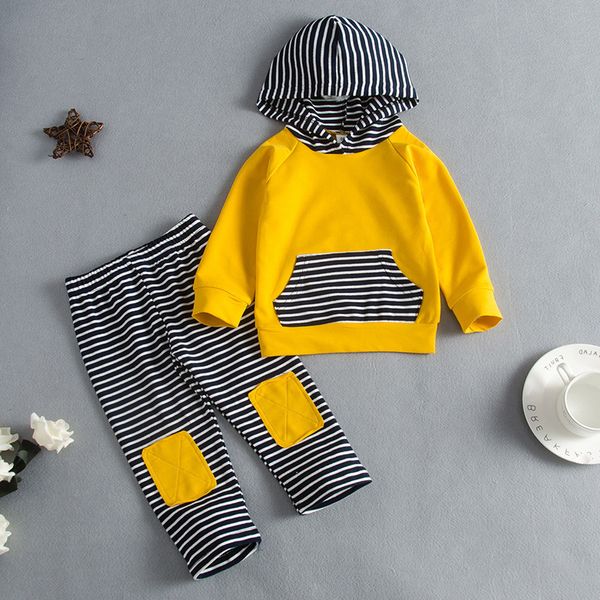 new boys' hooded sweater set spring and autumn long sleeve color matching two piece striped printed pants, White
new boys' hooded sweater set spring and autumn long sleeve color matching two piece striped printed pants, White