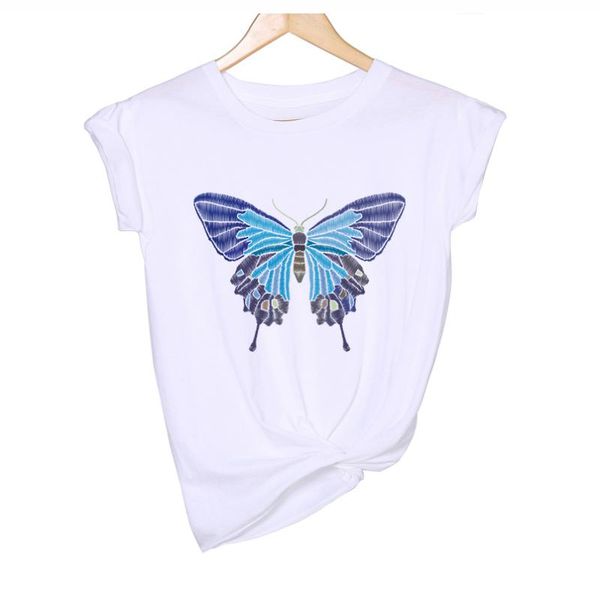 women's t-shirt graphic blue butterfly women summer shirt o-neck harajuku tees streetwear clothing loose female, White
women's t-shirt graphic blue butterfly women summer shirt o-neck harajuku tees streetwear clothing loose female, White