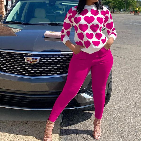 women's two piece pants autumn women cute sweet office outfits 2021 casual long sleeve + pencil suits korean heart print pieces set, White
women's two piece pants autumn women cute sweet office outfits 2021 casual long sleeve + pencil suits korean heart print pieces set, White