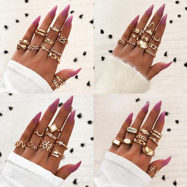 cluster rings boho punk gold chain heart knuckle for women crystal star crescent geometric female midi finger set jewelry 2021, Golden;silver
cluster rings boho punk gold chain heart knuckle for women crystal star crescent geometric female midi finger set jewelry 2021, Golden;silver