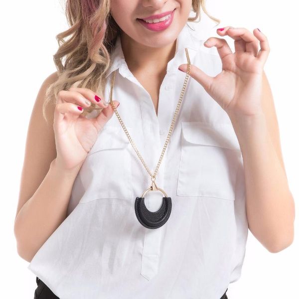 pendant necklaces gold color link chain necklace black genuine leather round for women 2021 vintage long sweater, Silver
pendant necklaces gold color link chain necklace black genuine leather round for women 2021 vintage long sweater, Silver