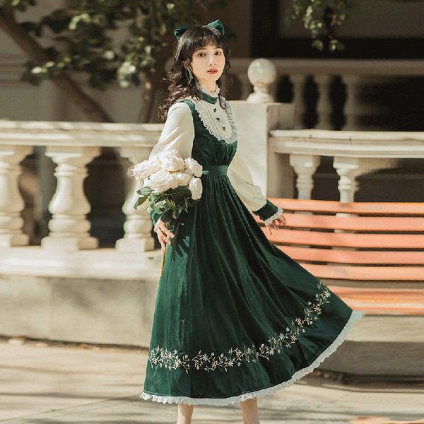 casual dresses french velvet stitched dress women's early autumn retro gentle temperament slim waist small foreign skirt fairy, Black;gray
casual dresses french velvet stitched dress women's early autumn retro gentle temperament slim waist small foreign skirt fairy, Black;gray