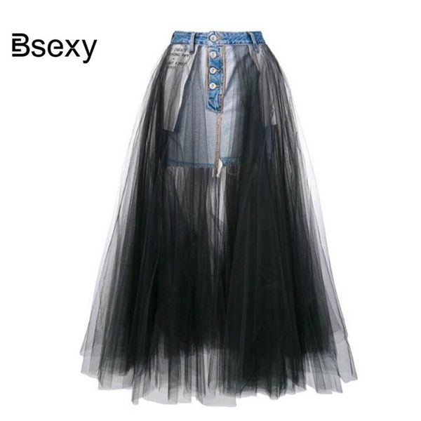 blazers fashion denim spliced black mesh long skirts womens high waist see though ball gown runway women maxi tulle jeans skirt
blazers fashion denim spliced black mesh long skirts womens high waist see though ball gown runway women maxi tulle jeans skirt