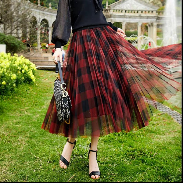 spring summer vintage black red women skirt plaid long mesh lace england preppy style office lady work elastic waist pleated
spring summer vintage black red women skirt plaid long mesh lace england preppy style office lady work elastic waist pleated